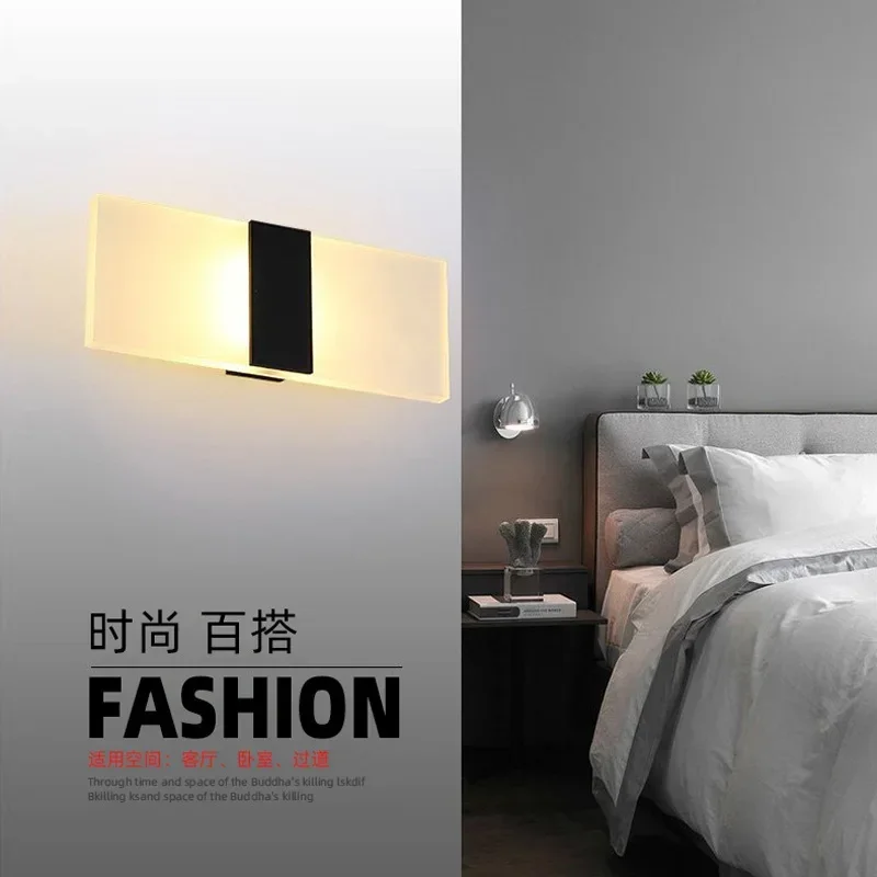 Modern Led Acrylic Wall Lamp AC85-265V Long warm white Indoor Lighting Home Bedroom Bedding Room Living Room Indoor wall lamp