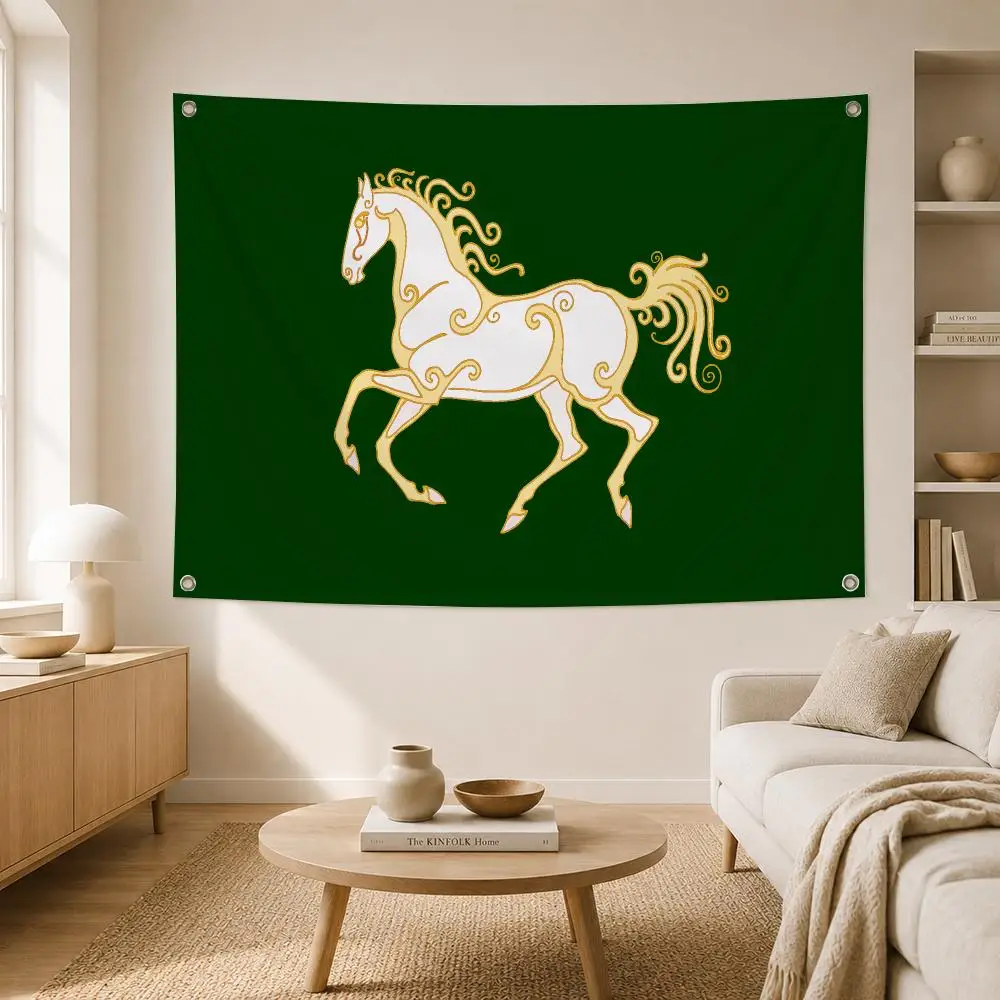 Theme Kingdom of Rohan Horses Flags Home Yard Garden Wall Hanging Flag Indoor Outdoor Banner Decor for Patio Backdrop Art