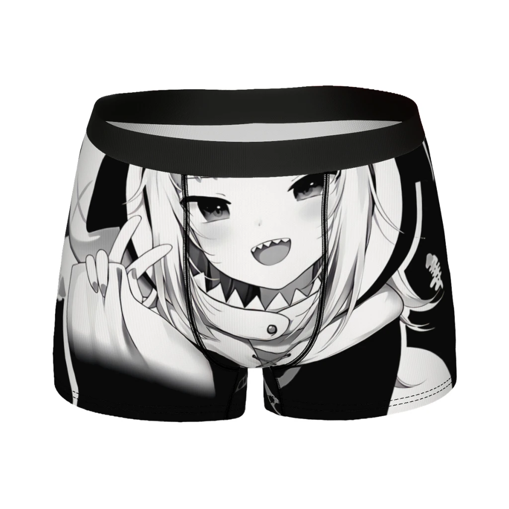 Manga Gawr Gura Underpants Breathbale Panties Man Underwear Print Shorts Boxer Briefs