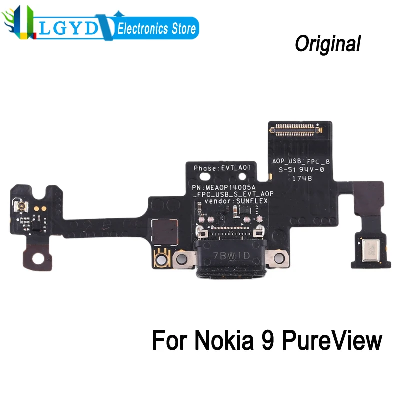 Гибкий кабель для зарядного порта для Nokia 9 PureView, USB-кабель питания для телефона, запасная часть для ремонта