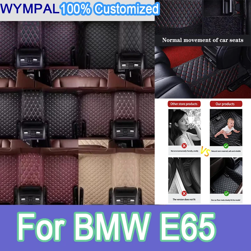 

Luxury Custom Auto Car Floor Mat For BMW E65 2001 2002 2003 2004 2005 2006 Car Mat Full Set Leather Waterproof Accessories pads