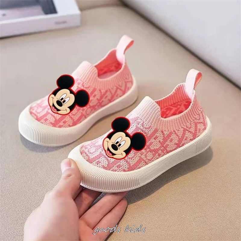 Disney Boys Girls Donald Daisy Duck Sneakers Kids Casual Knit Soft Anti-Slip Running Sports Shoes Lightweight Baby Toddler