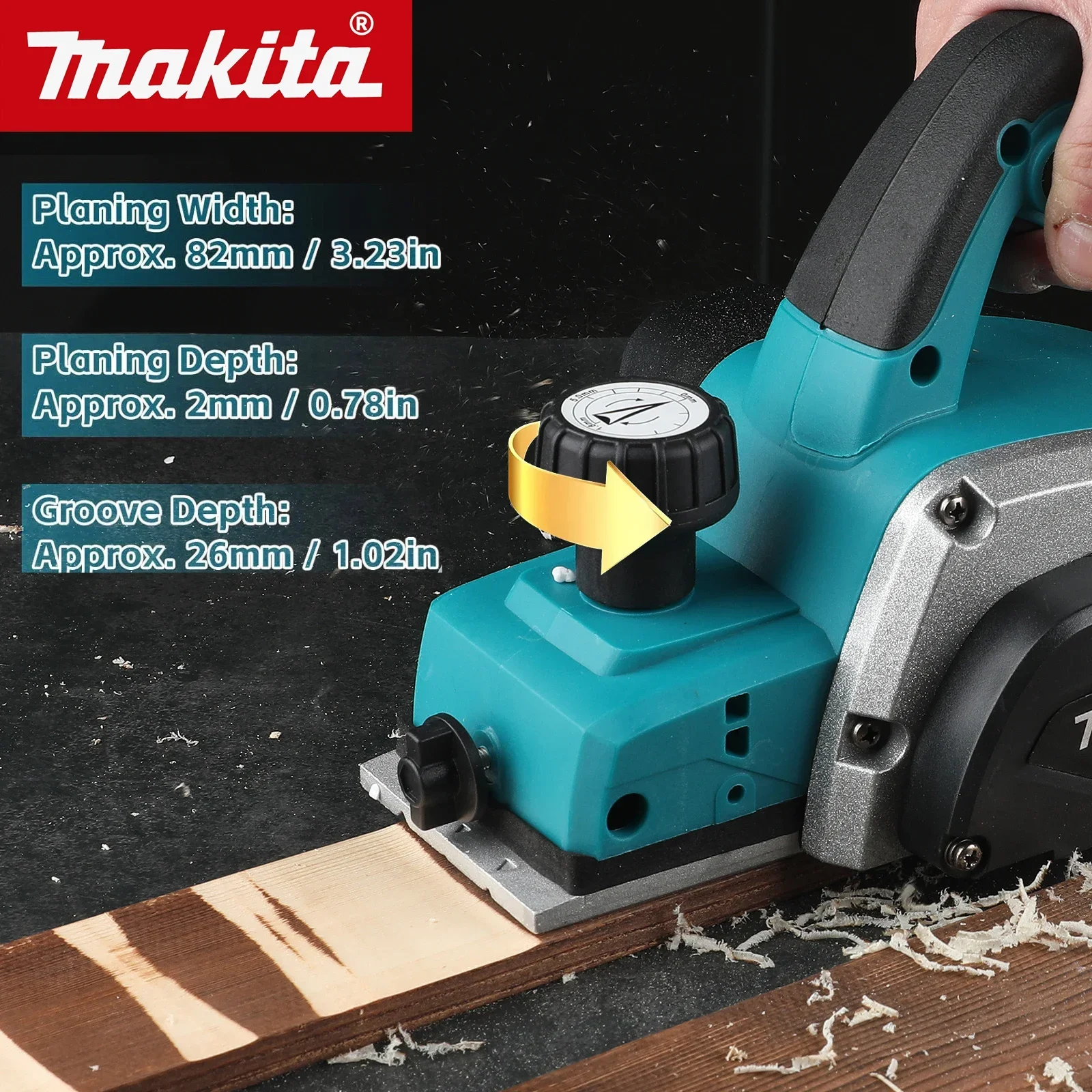 Makita  DKP180 Electric Planer - Handheld Wood Planer for Household Use - Multi - function Power Tool with Polishing Feature