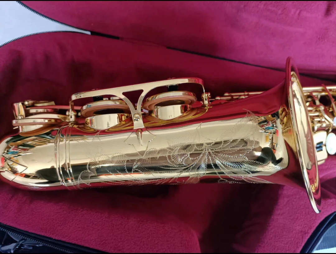 France 54 Original 1 :1 key type Alto Saxophone Eb lacquered gold Professional Alto Sax saxofone jazz instrumen with case