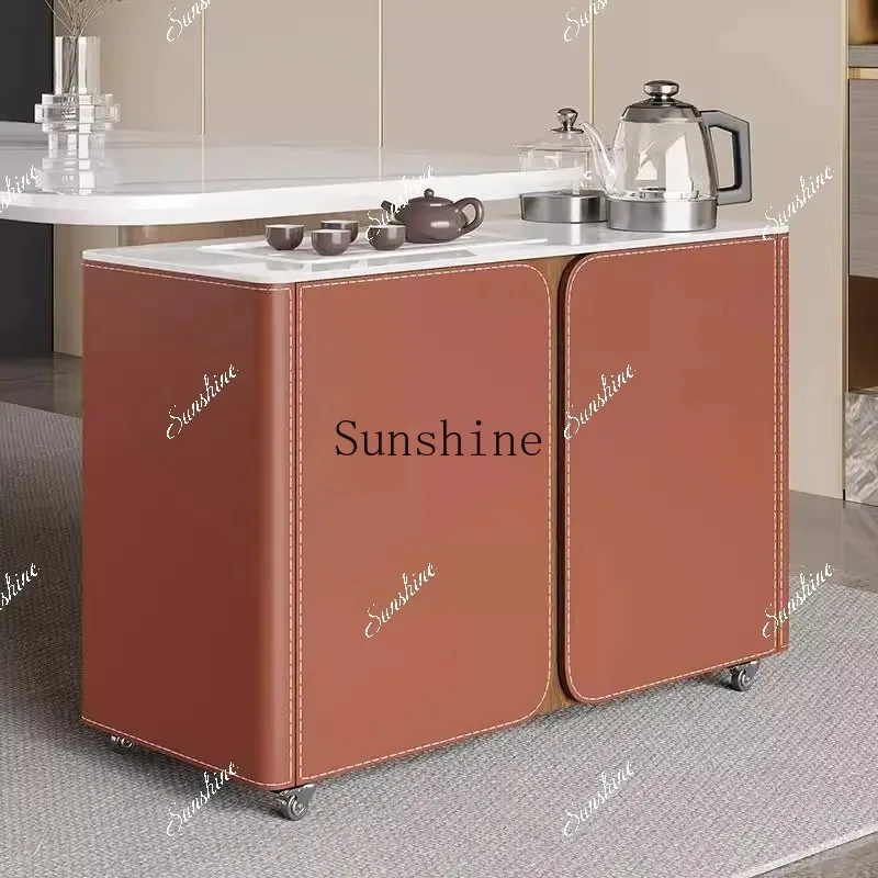 

Modern and simple mobile tea table balcony home tea and boiling water is integrated FT