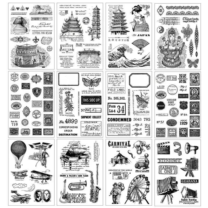 1PC Originate Retro Seal Clear Stamp Scrapbooking Photo Album Card Making Clear Stamps Supplies Silicone Seals Scrapbook 11 * 16cm