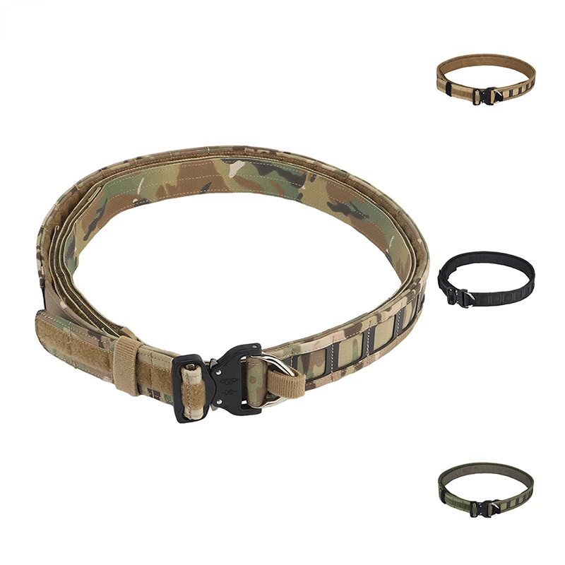 FDHBGE Tactical Waistband Hunting Belt Quick Release Outdoor Hiking Travel Airsoft Acessories Paintball