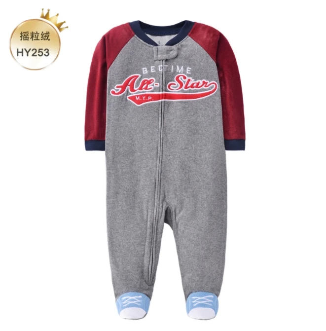 2024 New In Baby Pajamas Zipper Up Clothes Fleece Girls Romper Warm Winter Overalls Boys Outfits Infants Baby Clothes