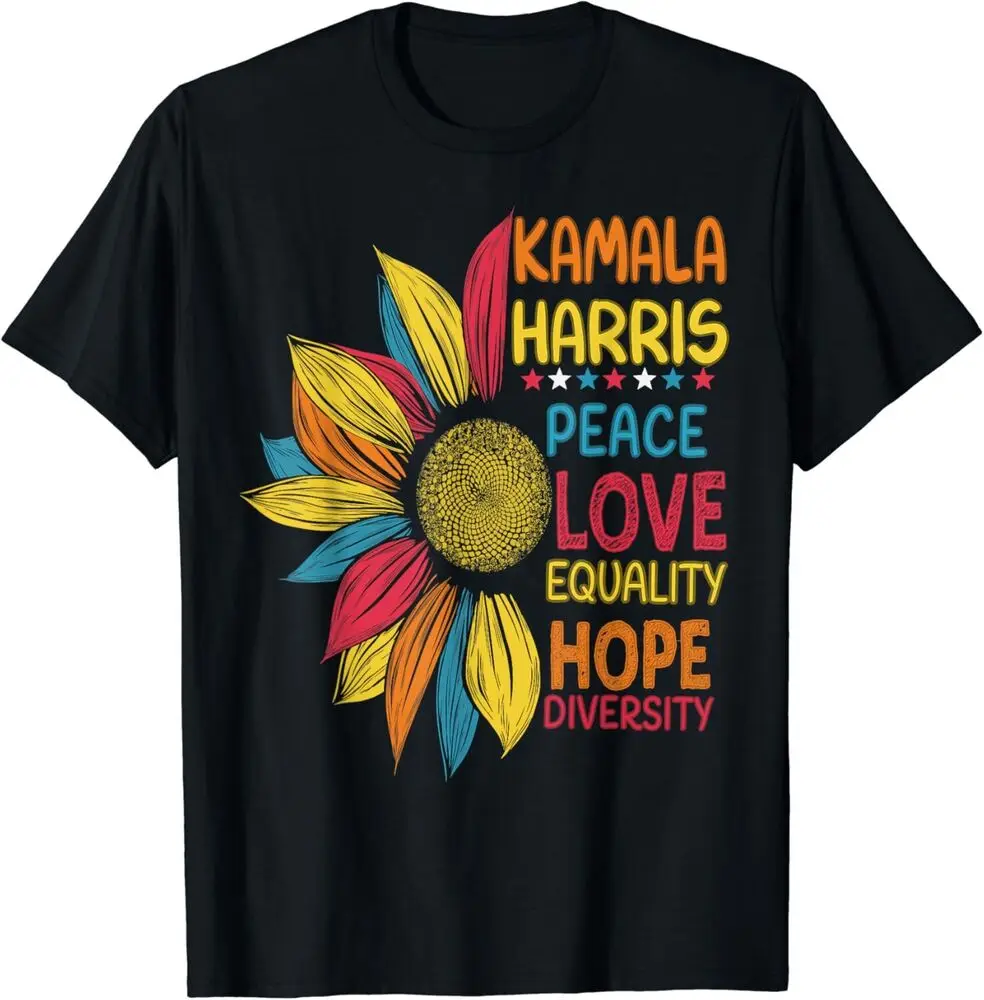 Kamala Harris Peace Love Equality Hope Diversity T-Shirt Unisex T-shirts For Men Women Summer Tees Cotton Luxury Brand