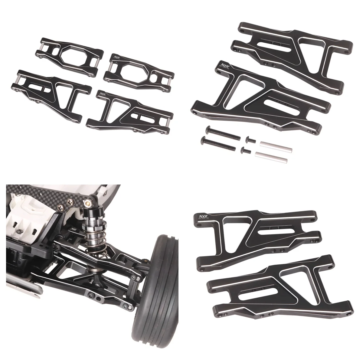 

Металлический аксессуар TAMIYA Denyukoshi 1/10 Fighter NXGEN DT04 58741, детали переднего верхнего и нижнего поворотного рычага с дистанционным управлением