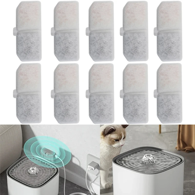 10/5PCS 고양이 물 분수 교체 필터 요소 애완 동물 마시는 그릇 고양이 개를위한 자동 음주 필터