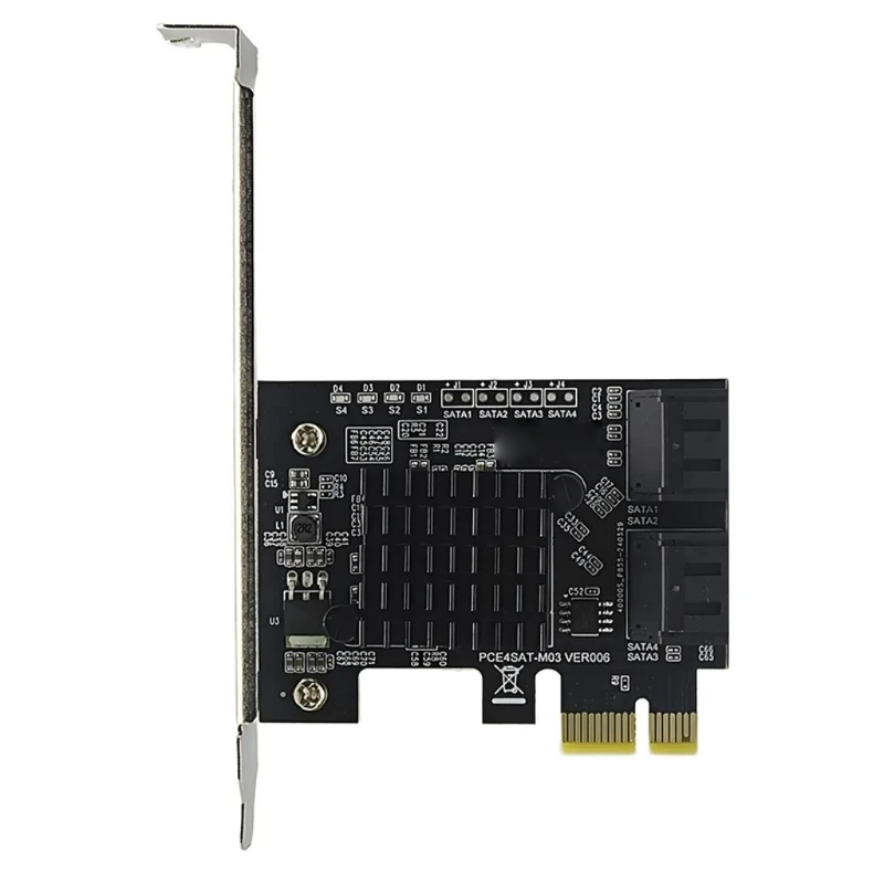 PCIE to 4 Port SATA3.0 SATA3.0 PCIE SATA3.0 6Gbps Expansion Card PCIE Adapter Expansion Card with Low Bracket