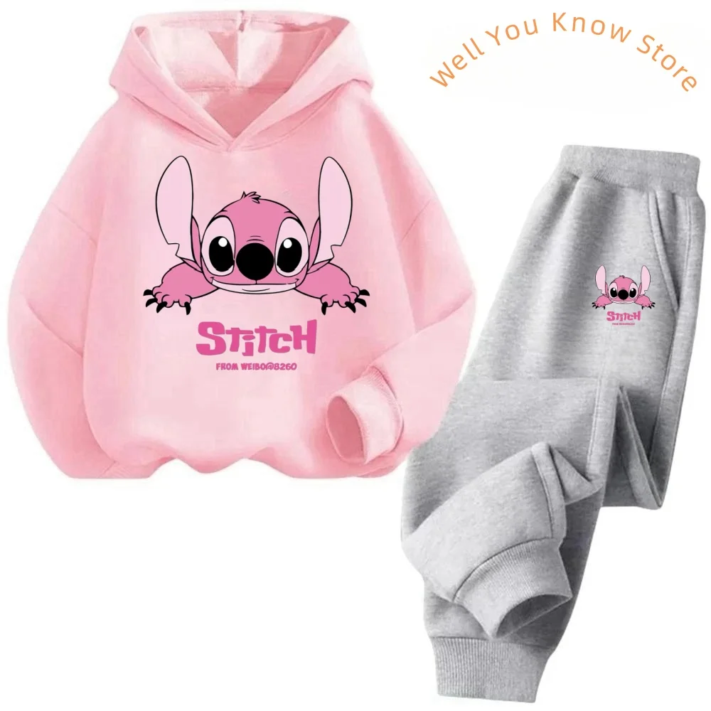 Children's Clothing Stitch Hoodie Set Boys Girls Casual Long-sleeved Sweatshirts Tops2-13 Years Old Kids Casual Trucksuit