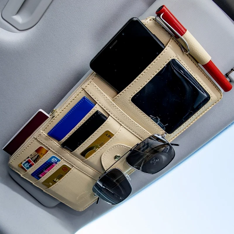 

Car Sun Visor Point Pocket Organizer Card Glasses Storage Holder Sundries Pouch Bag Car-styling IC Card Holder Sunshade Bag
