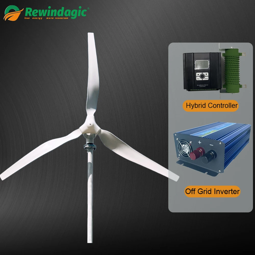 

10000W Wind Turbine Generator Complete Set 24V 48V 10KW Magnetic Motor Free Energy Windmill MPPT Inverter Generador Electrico