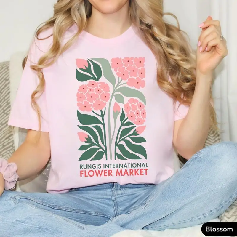 French Flower Market T Shirt Nature Lover Floral Paris Souvenir
