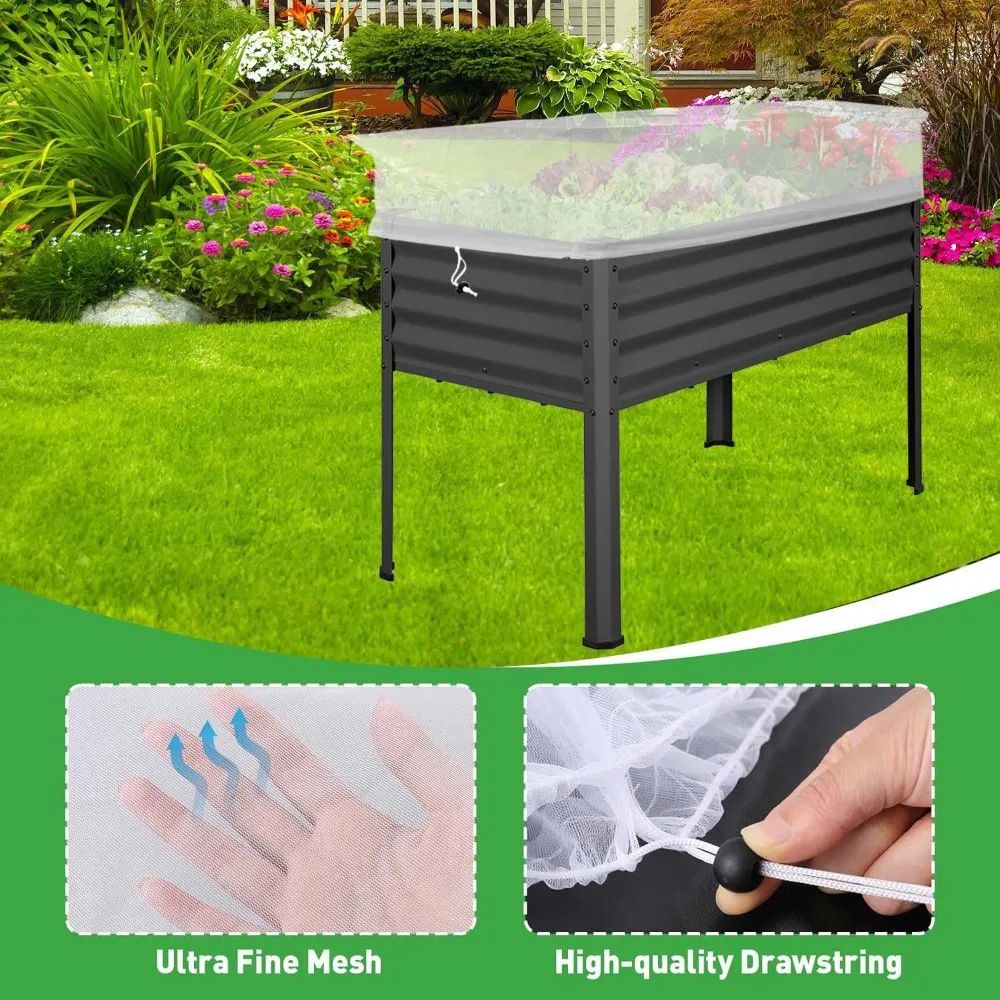 

Rectangular Garden Insect Protection Net Mesh Double Drawstring Plant Protection Cover Efficient Barrier Breathable