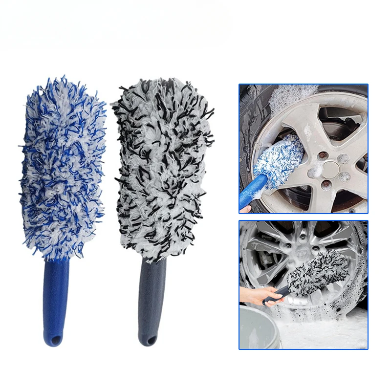 

Car Wheel Tire Rim Cleaning Brush Portable Plush Car Wheel Hub Brush Washing Tool Car Detailing Care Dust Removal Brush