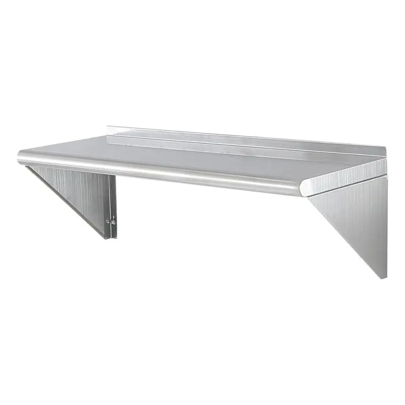 

Wall Hanging Ledge 12" x 36" For Restaurant Kitchen Hotel, 250 lbs Capacity Heavy Duty Storage Rack Metallic Finish Professional Grade Organization Includes Brackets