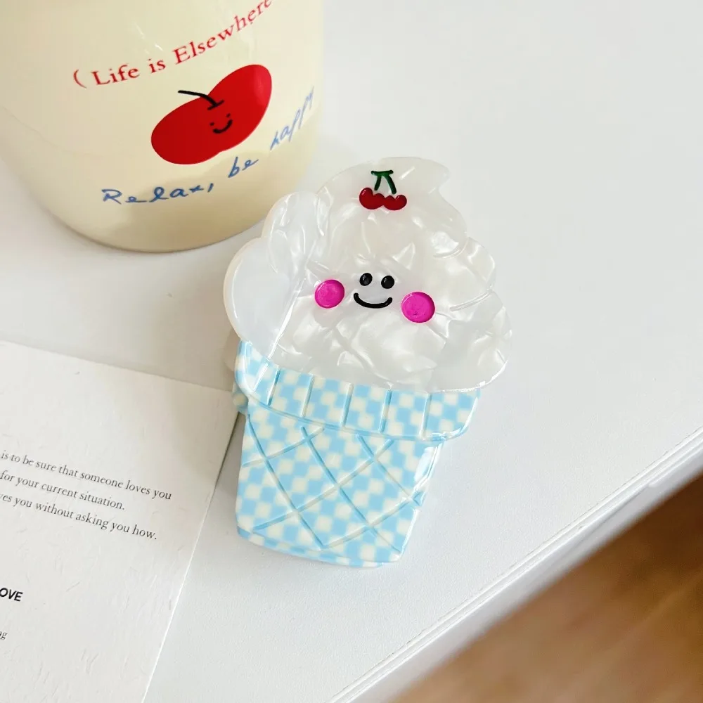 

Lovely Cute Ice Cream Shark Clip Sweet Summer Ice-cream Cone Hair Claw Colorful Acetic Acid Delicious Food Claw Clip Daily