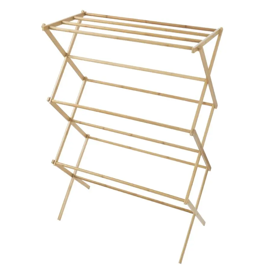 

Clothes Drying Rack Collapsible and Compact for Indoor Outdoor Use Portable Wooden Rack for Hanging and AirDrying Laundry by