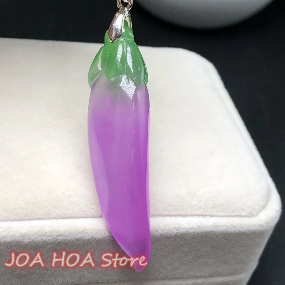 

New Emerald JADE Ice-Spring Color [Fu Melon Pendant] Ice Permeable Full Perfect Purple-Pendant Rare Boutique Necklace Jewelry