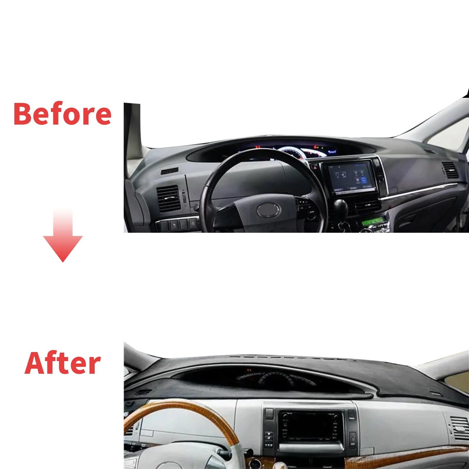 fit for Toyota Previa Estima Tarago 2006-2019 XR50 Dashmat Dashboard Cover Pad DashMat Sunshade Accessories Protective Carpet