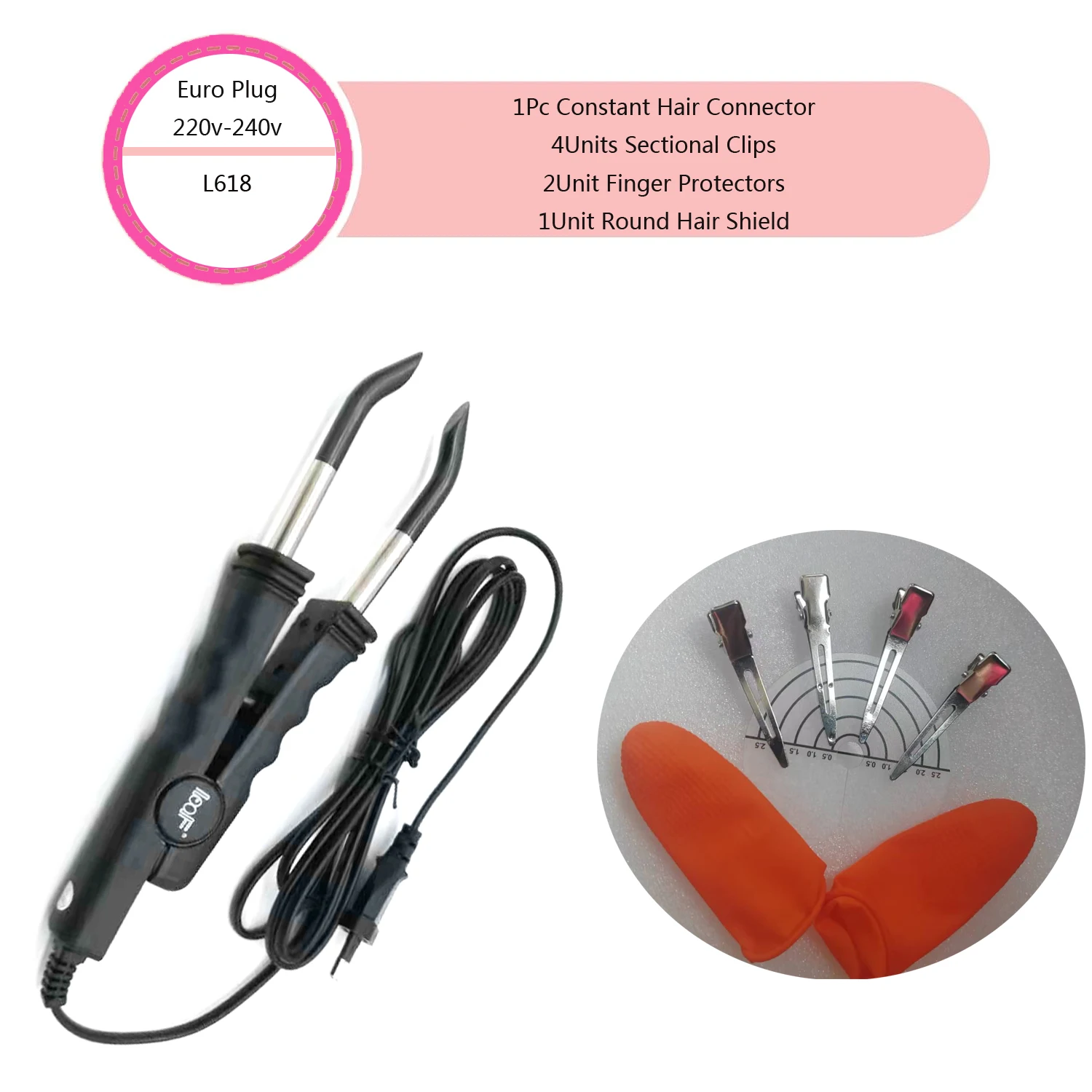 

1Pc L618 Constant Extension Tongs for hairextension Fusion Iron Hair Connectors Keratin Bonding Keratin Welding Hair salonTool