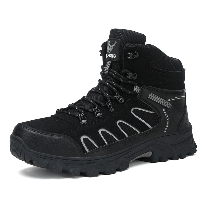 New Outdoor Anti Slip and Wear-resistant Hiking Shoes Men's Oversized High Top Boots Outdoor Work and Travel Hiking Boots 39-49
