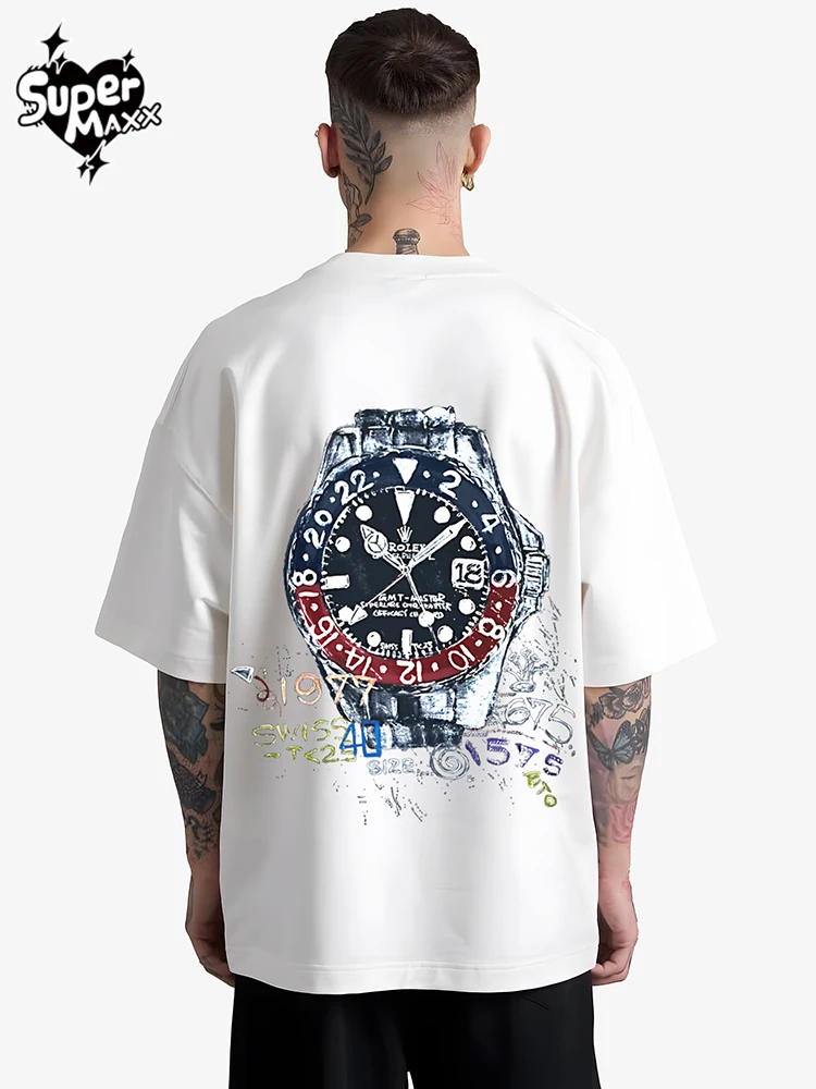 

Luxury Brand Cotton T-shirt Unisex Men Women Fashion Short Sleeve Graphic Tops New Arrival Casual Daily Retro Letter Print Tee