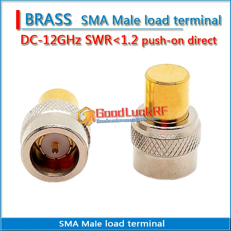 SMA Male load coaxial Termination DUMMY load push-on direct DC-12GHz SWR less than 1.2 Gold Brass RF Coaxial Adapters