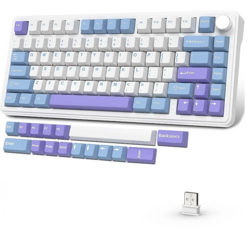 ATTACK SHARK X85 Wireless Mechanical Gaming Keyboard 75% Gasket RGB Knob Hot Swappable BT/2.4GHz/USB-C for PC/MAC/Win