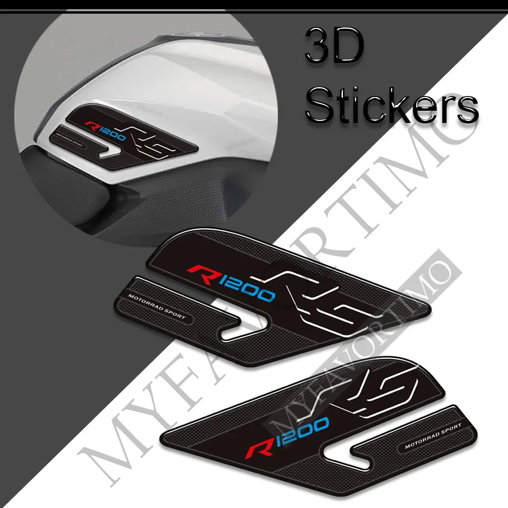 

Motorcycle 3D Tank Grips Pad Stickers For BMW R1200RS R 1200 RS R1200 Decals Gas Fuel Oil Kit Knee Fish Bone Protector