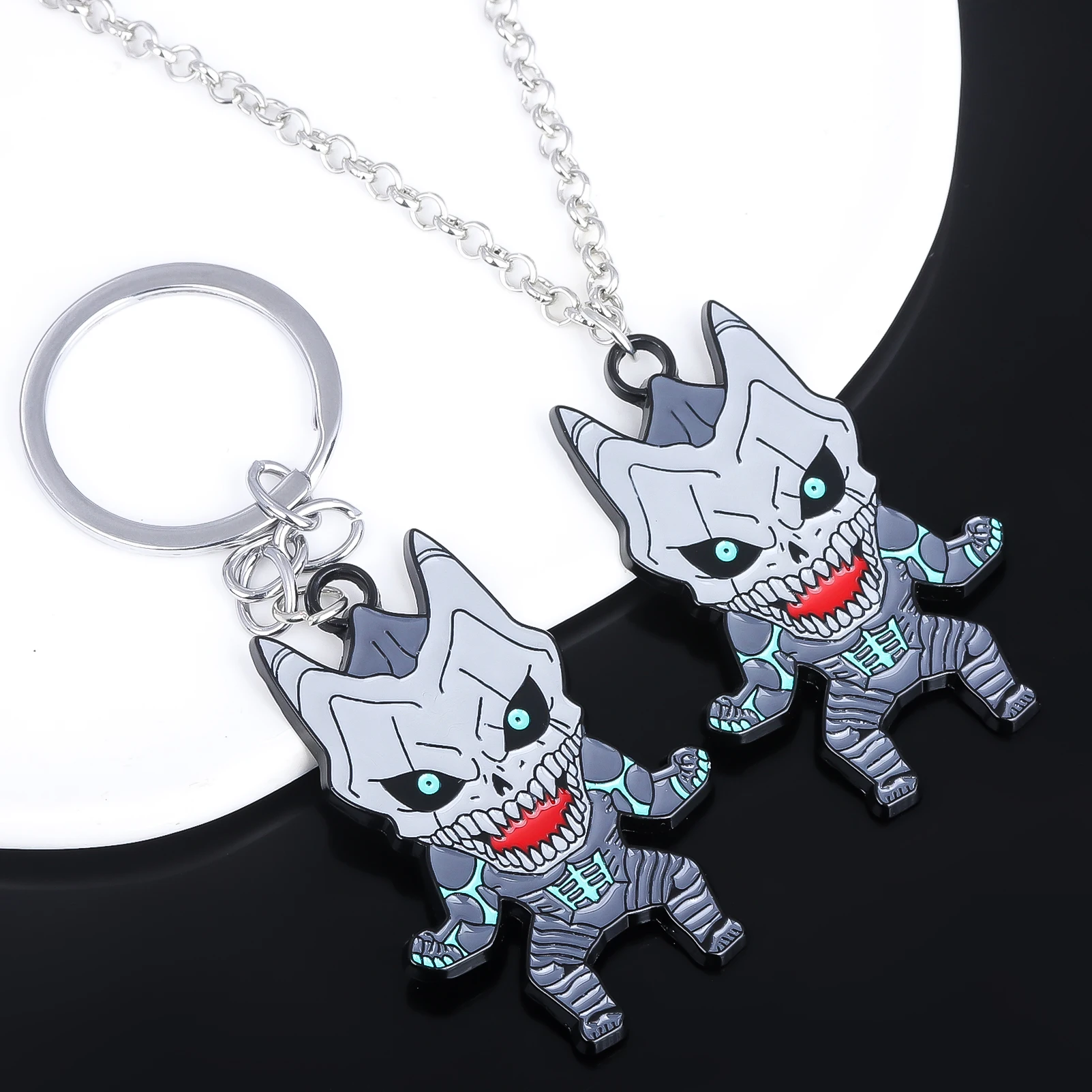 Anime Kaiju No. 8 Keychain Fighting Action Cartoon Figure Pendant Key Chain for Men Car Keyring Jewelry