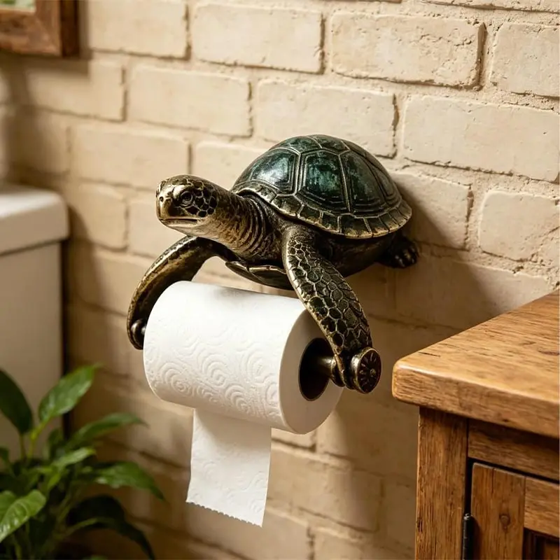 Ocean Guardians Toilet Paper Holder Toilet Paper Holder Sea Turtle Wall Mount Resin Bathroom Decor Coastal Beach Themed Decor