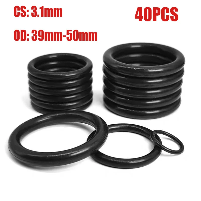 

40Pcs O Ring CS 3.1mm OD 39mm-50mm Sealing Washer Nitrile Rubber O-ring Plumbing Gaskets Oil Resistant High Temperature Orings