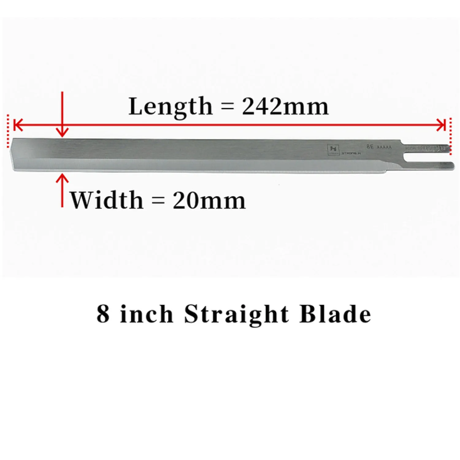 8 inch Straight Blade For KM / Eastman / Dayang Cutting Machines Fabric Cut Knife High Speed Steel (Pack of 12 PCS)