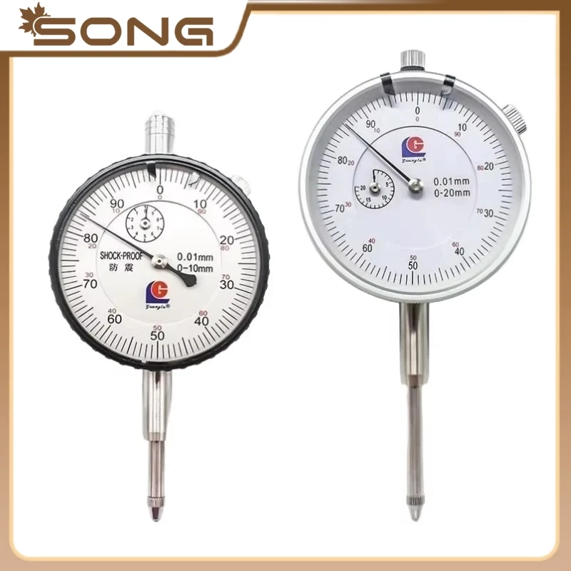 0-10/20/30/50mm Round Dial Test Indicator Gauge Metal Precision Dials Indicator Measurement Tools Hour Type Indicator Meter