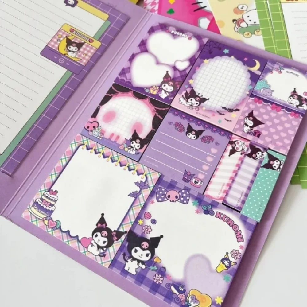 만화 Sanrio 헬로 키티 붙여 넣기 스티커 메모 도서 ymelody Cinnamoroll Kuromi 메모 패드 학교 학생 보상 문구 선물