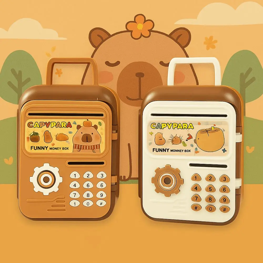 Mini alcancía para niños de dibujos animados con asa, hucha, juguetes para cajero automático, caja de almacenamiento de monedas de diseño bonito, práctica para ahorrar dinero