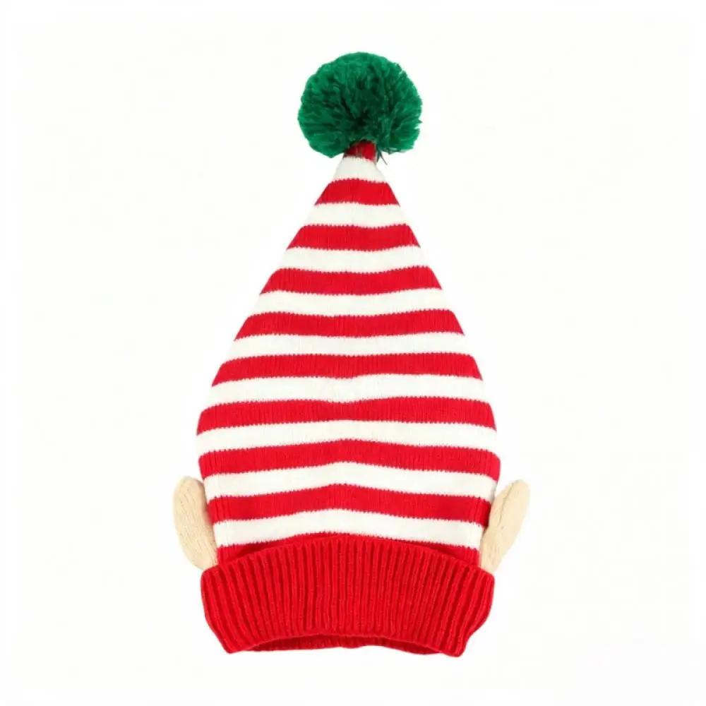 Bonnet de Lutin Rayé avec Oreilles et Pompon – photo 8