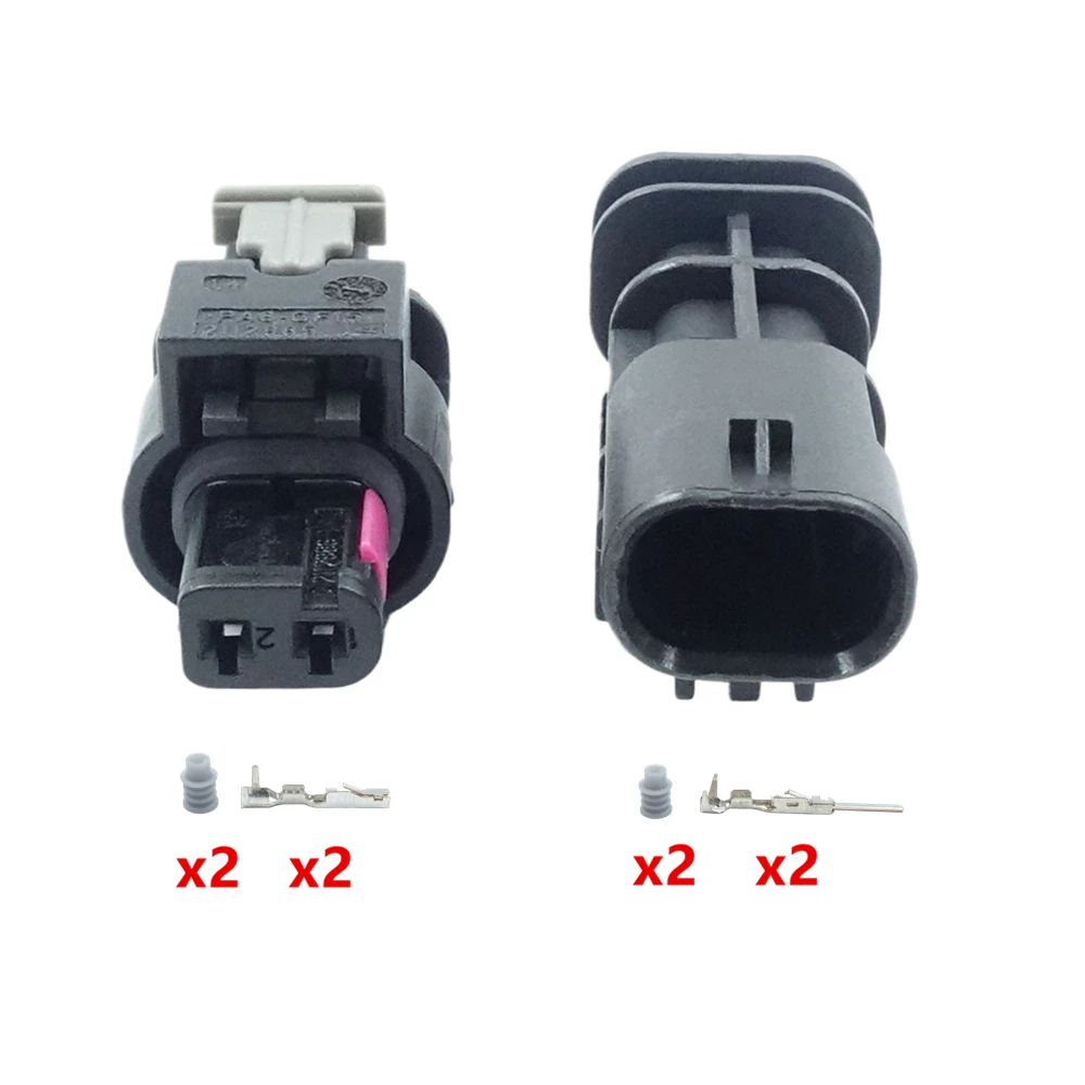 Connecteur d'injecteur de carburant automatique, 2 broches, 1-1718643-1 1-1703498-4 4F0973702 4F0 973 702, fils, prise de capteur d'impact étanche pour VW Audi