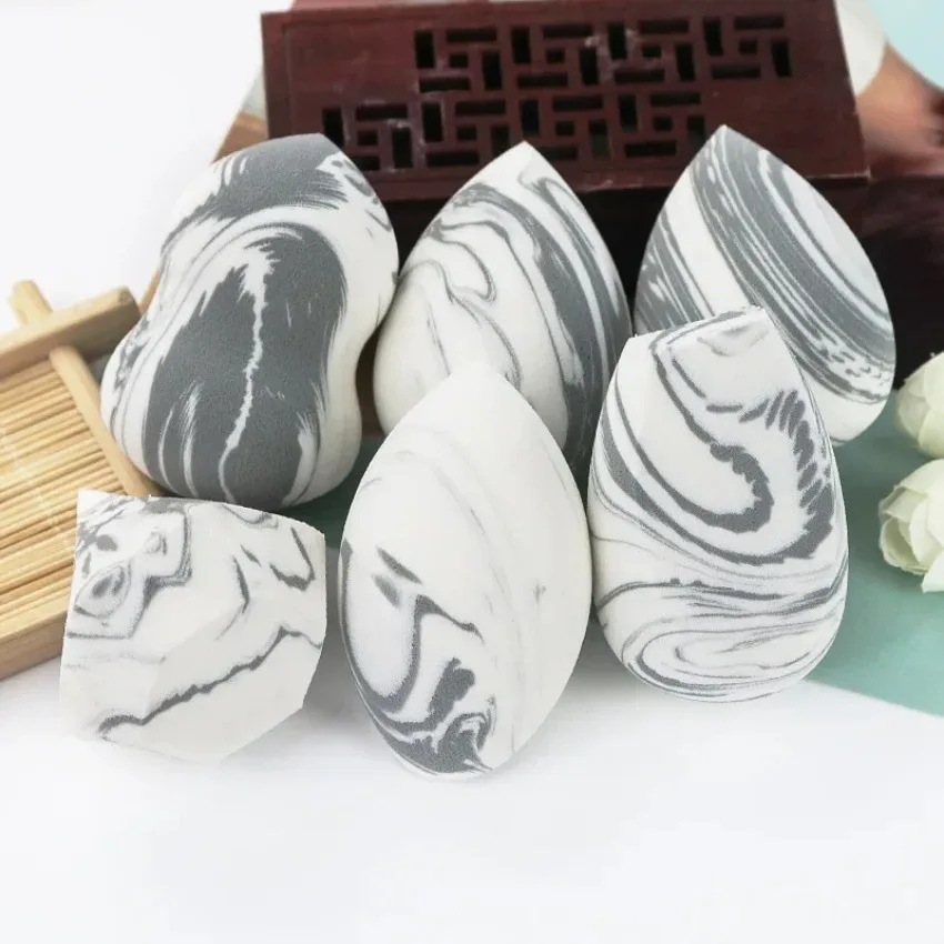 

Custom 5styles Marble Diamond Sponge Makeup Puff Easy To Use Portable Super Soft Water Drop Beauty Egg Makeup Toos Bulk
