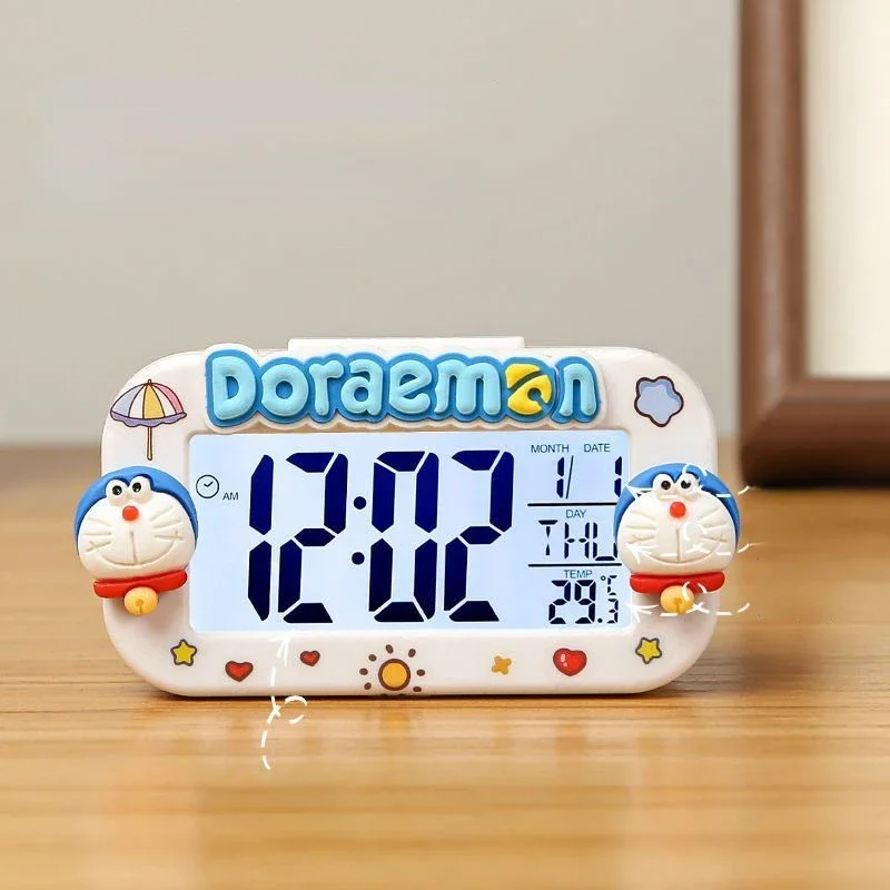 Cartoon Doraemon Alarm Clock Ornaments for Man Women Cute Bedside Clock Kids Mini Alarm Accessories Anime Peripheral Gifts Toys