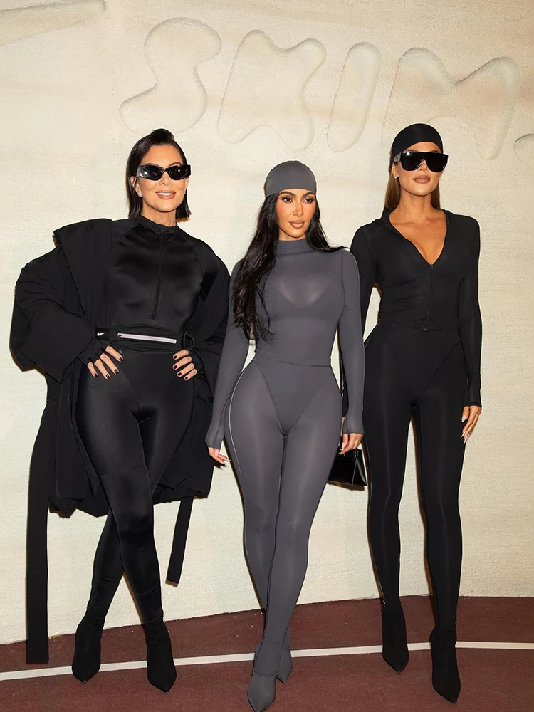 Nibber linha decoração conjunto de 2 peças feminino o-pescoço manga cheia bodysuits + calças de cintura elástica suave ver através do terno esportivo fino