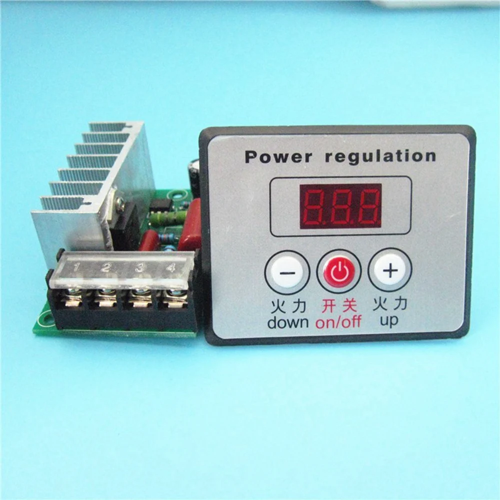 4000W AC SCR Voltage Regulator Dimmer Electric Motor Speed Temperature Controller for Water Heater Motors with Switch