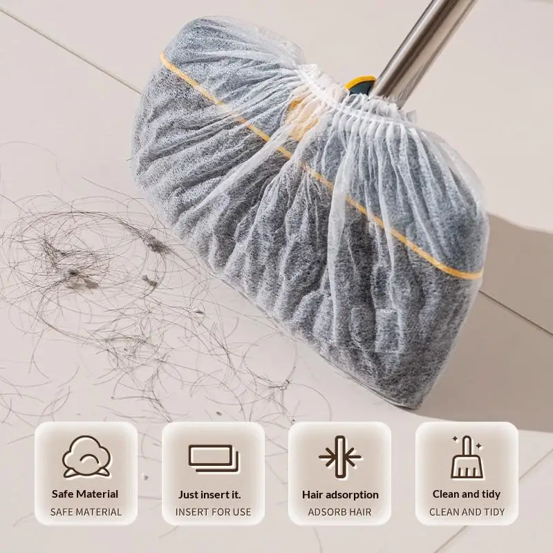 Picture 4: Disposable Mop Replacement Covers 100pcs Electrostatic Non Woven Dust Adsorption Pads for Office Tile Floor Clean