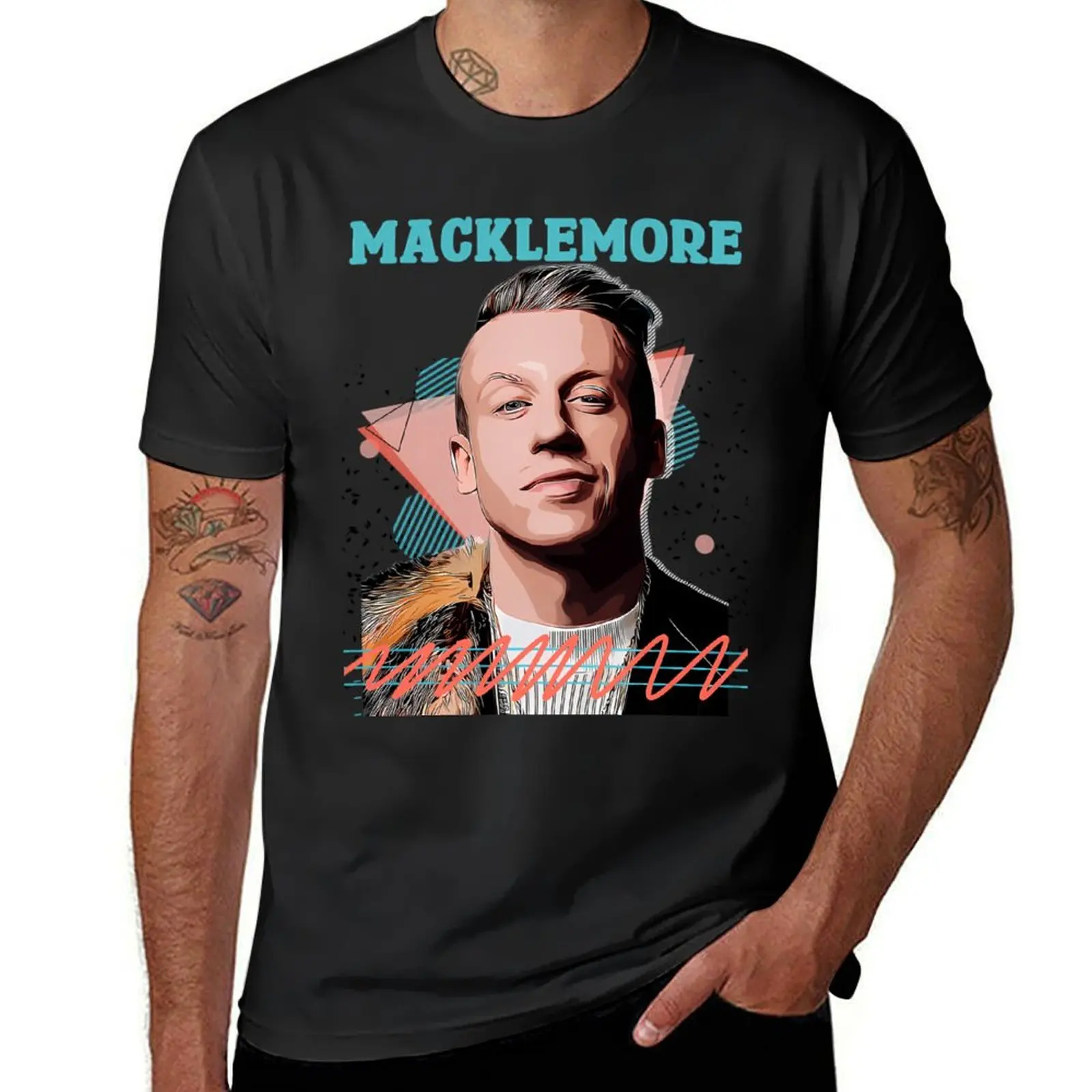 Macklemore Fan Art Retro // Vintage T-Shirt anime clothes blacks plain white t shirts men