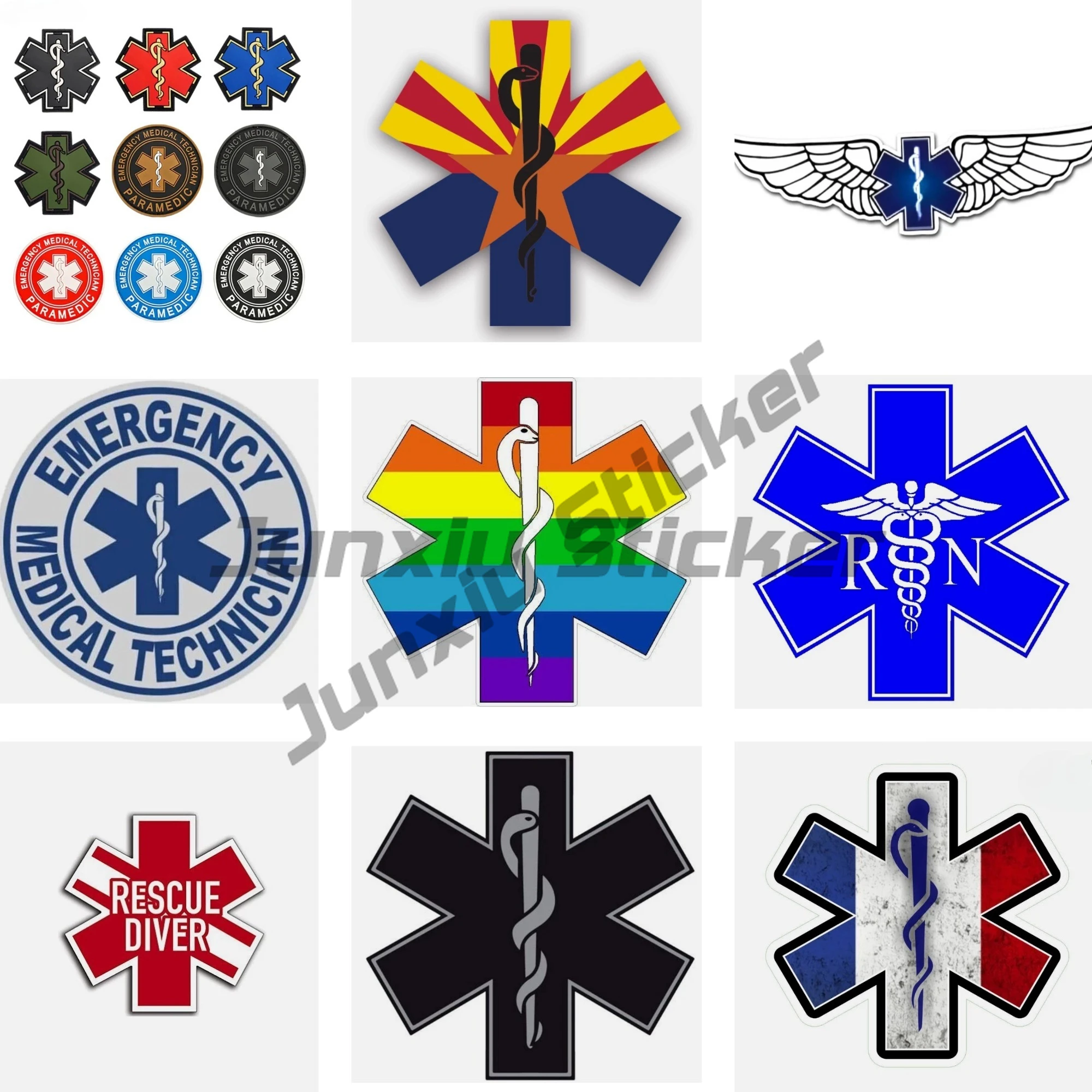 

Star of Life Flying Wings Decorative Stickers Cartoon Body Electric Motorcycle Scratches Blocking Car Stickers