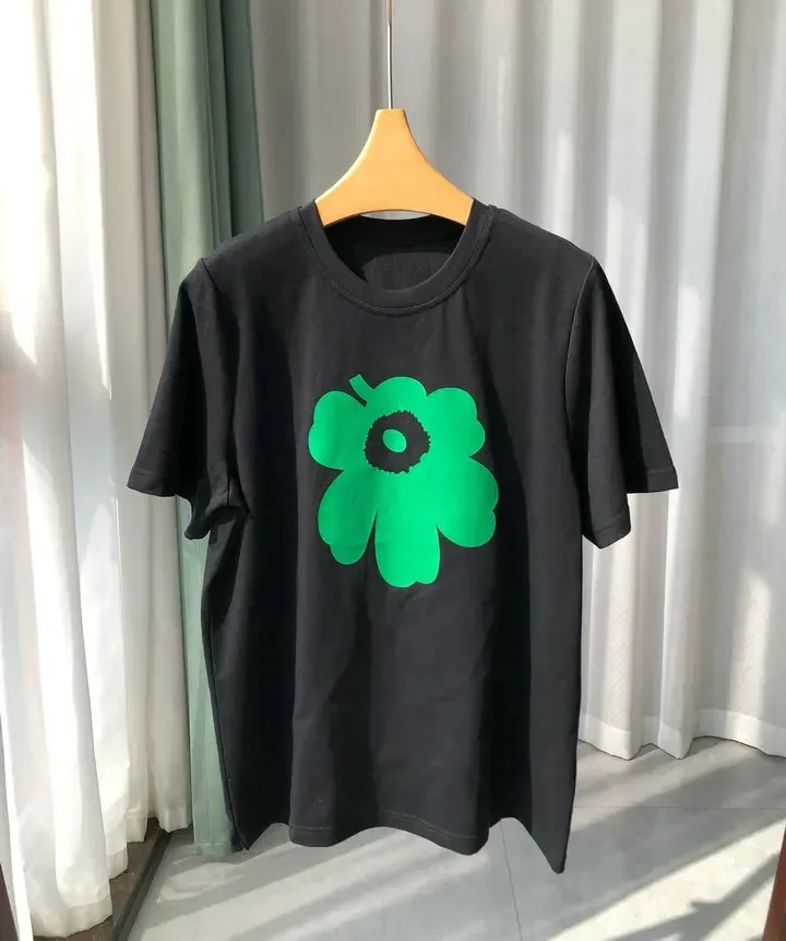 Summer Men Women Cotton T Shirts A Flower Print T-Shirt Graphic Unisex Brand Clothes Wysokiej jakości Tshirt Fashion Casual Top Tees